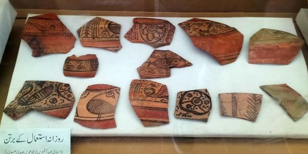 Banbhore Museum Peacock Patterns On Pottery